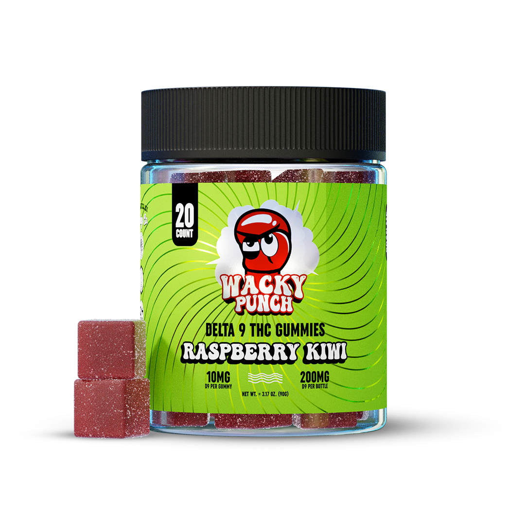 Wacky Punch: Raspberry Kiwi Gummies – (200mg Delta-9 THC)