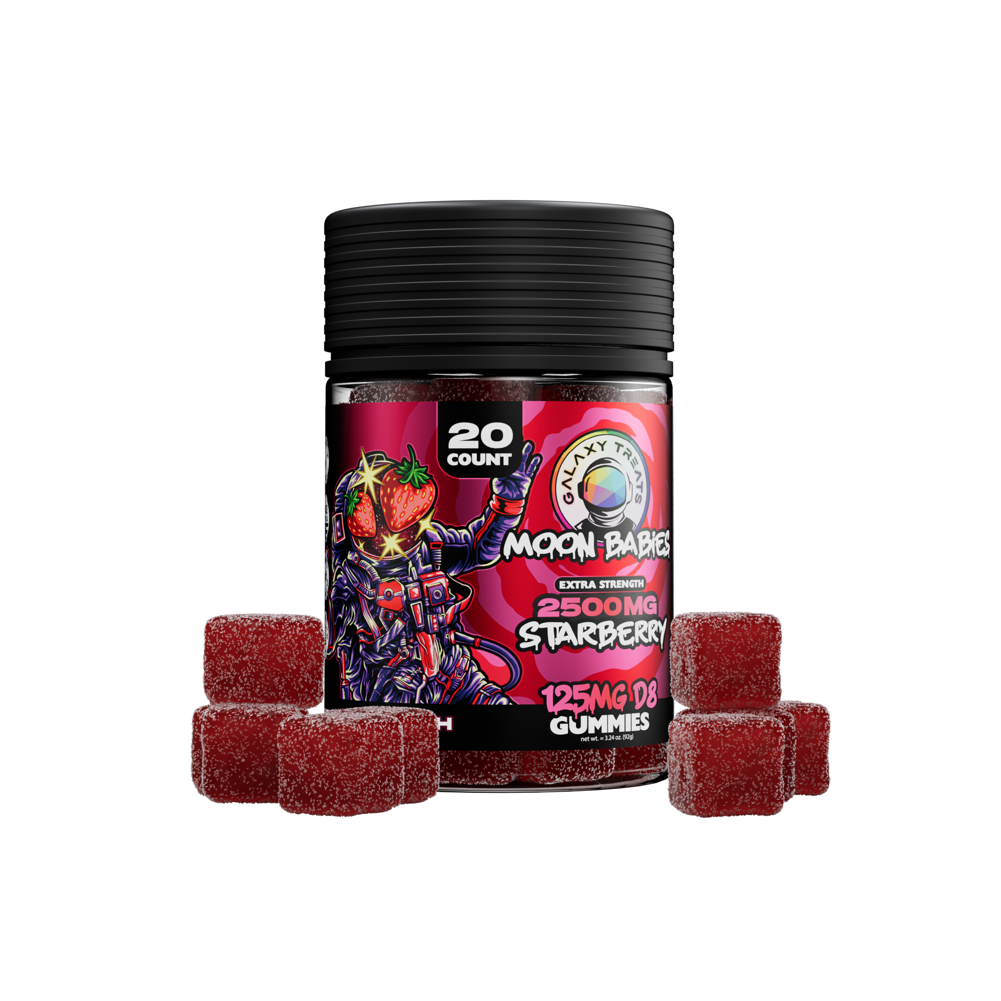 125mg D8 Gummies - STARBERRY - 20ct Jar