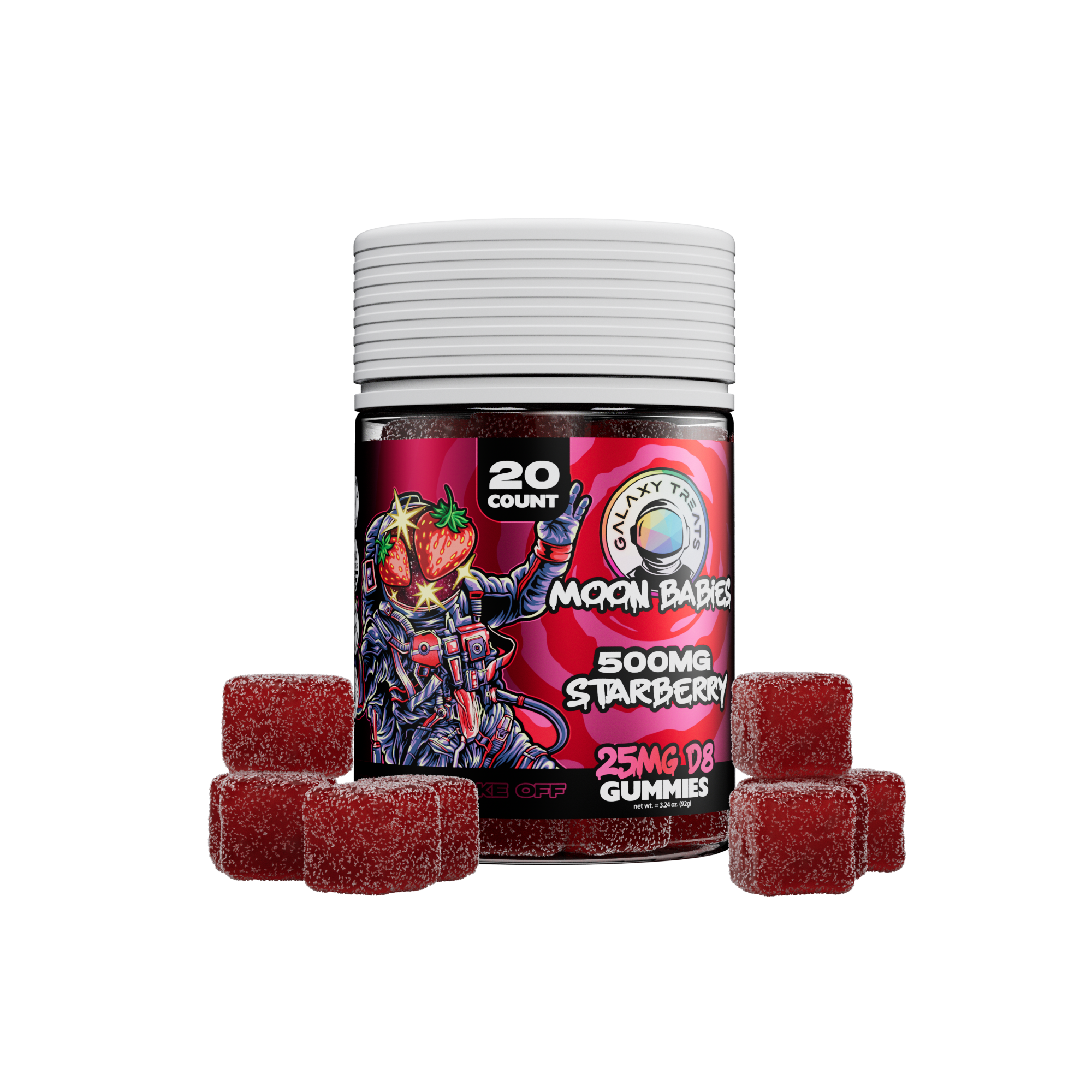 25mg D8 Gummies - STARBERRY - 20ct Jar