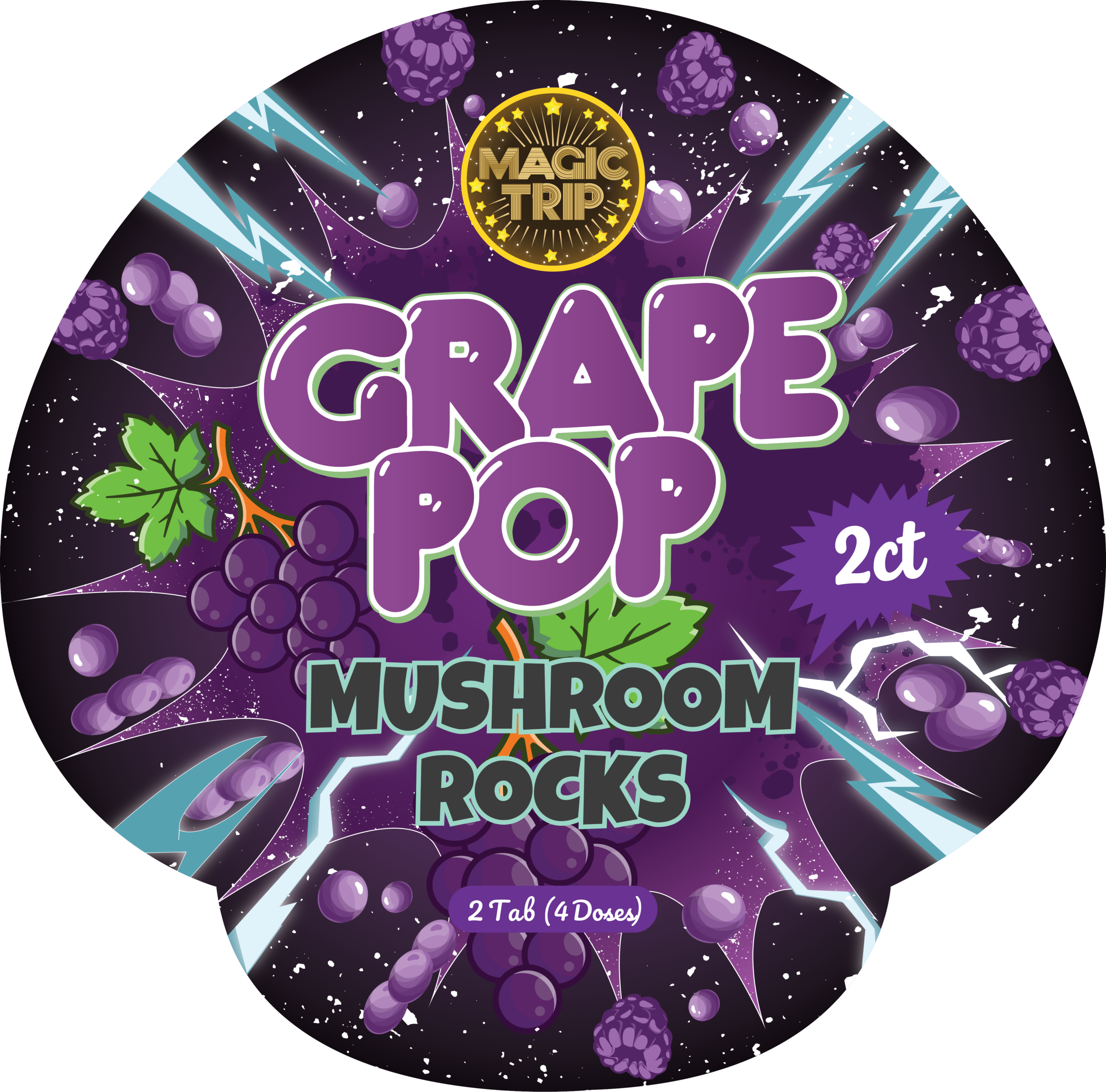 Mushroom Rocks – 2ct – 20 Pack Display – Grape