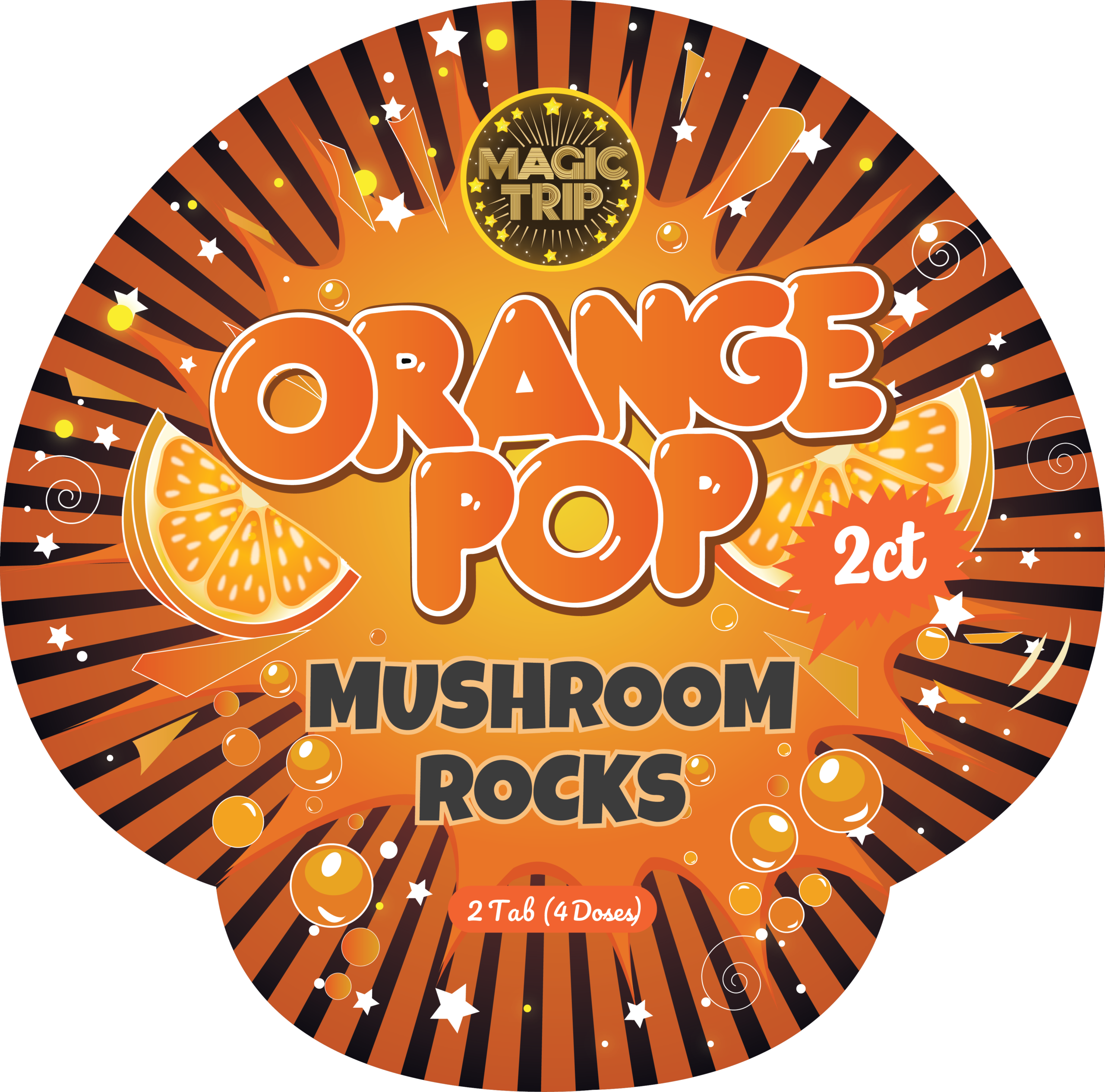 Mushroom Rocks - 2ct - 20 Pack Display - Orange